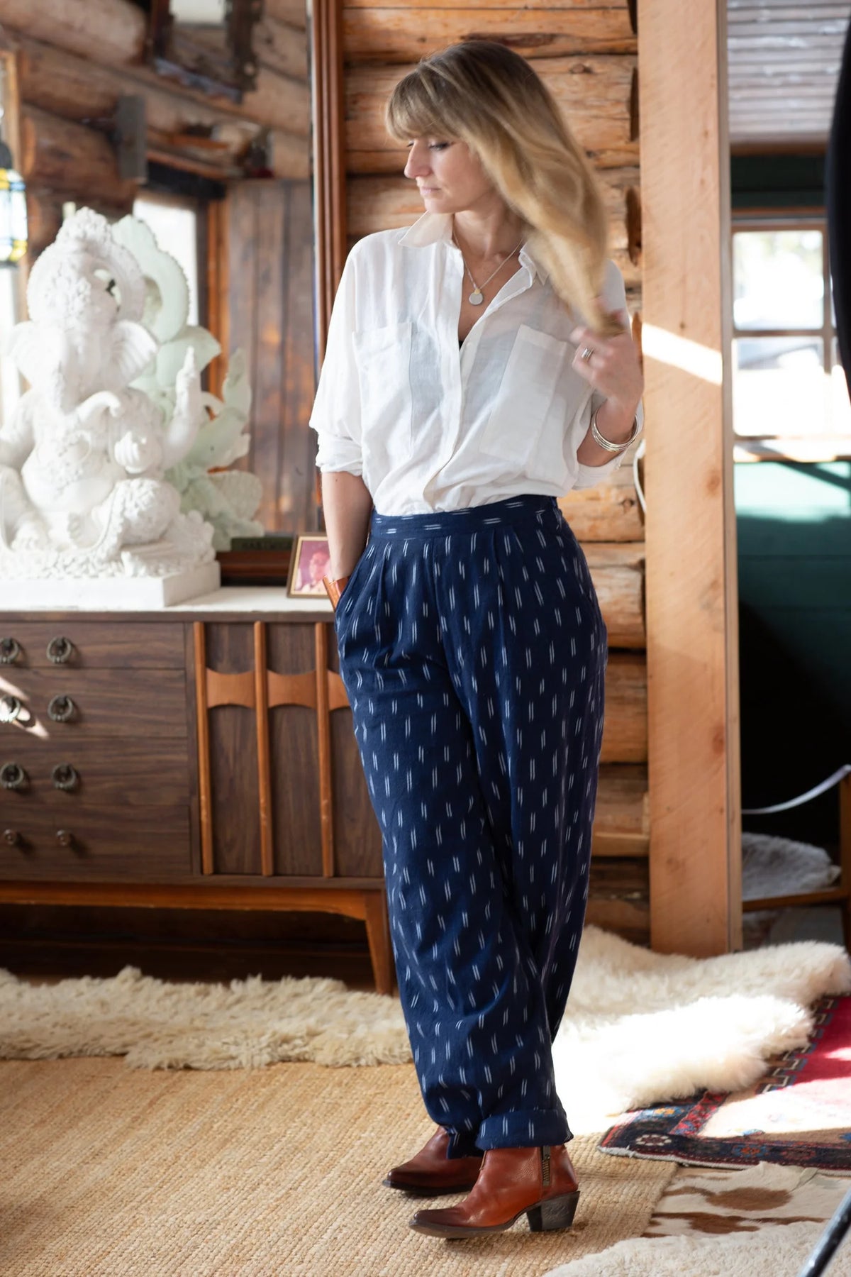 Trousers - Bombay - Bombay Ikat Celeste