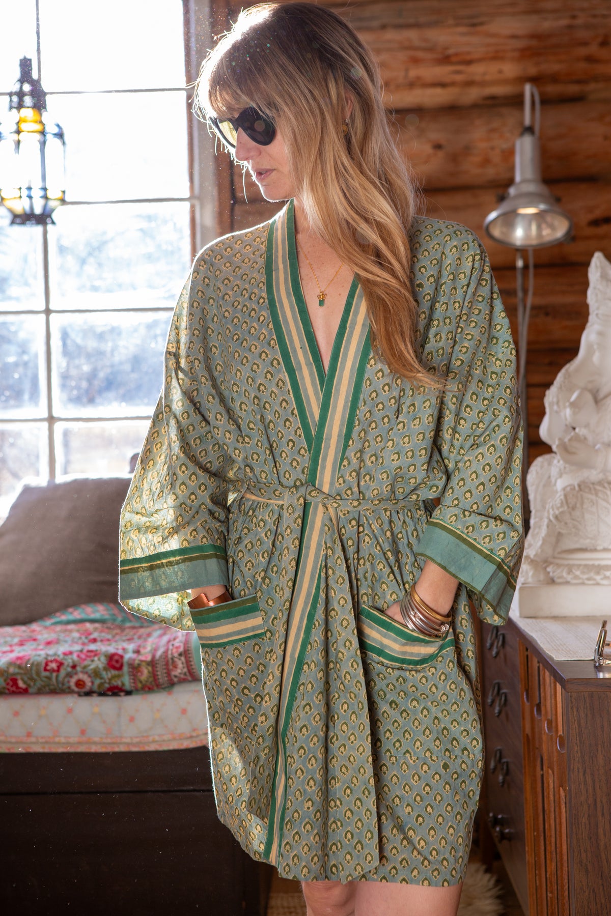 OKANAGAN SHORT ROBE | Kalamalka Block Print
