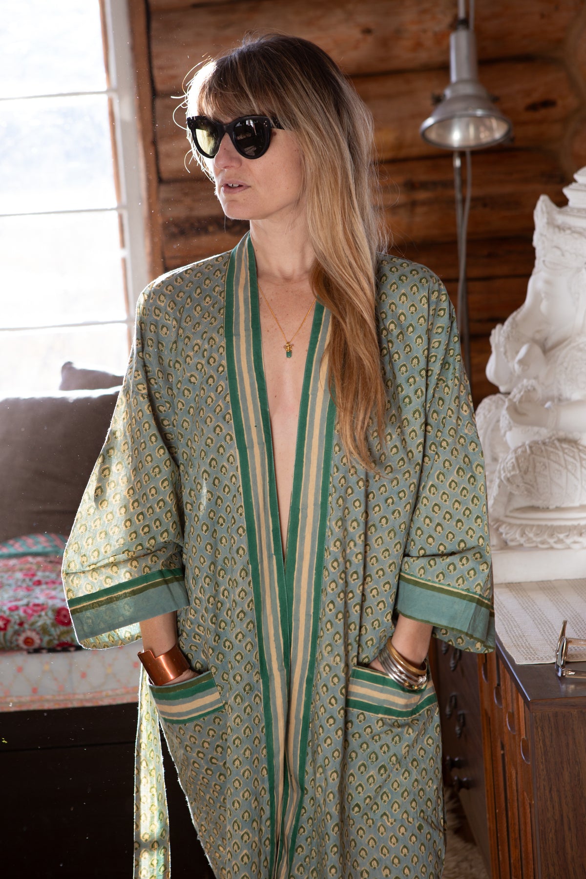 OKANAGAN SHORT ROBE | Kalamalka Block Print