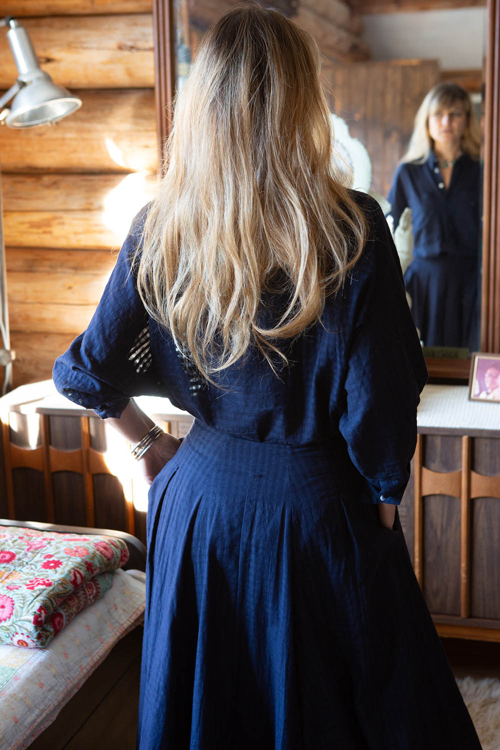 AMMAN SHIRT | Handwoven Navy Checkerboard
