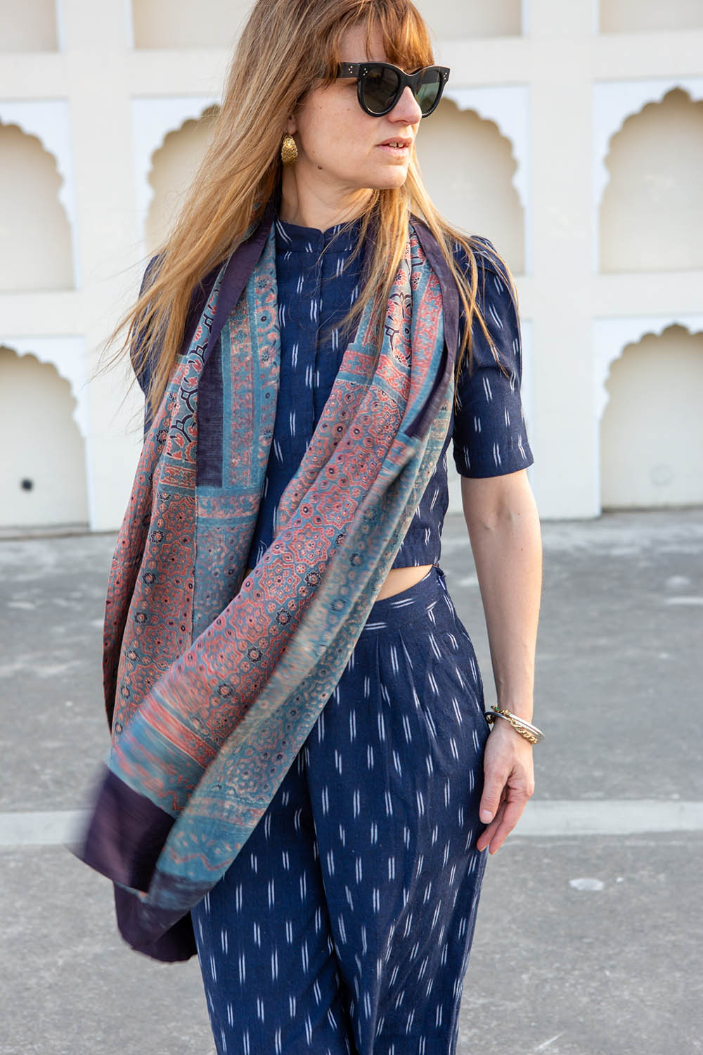 BOMBAY TROUSERS | Handwoven Navy Ikat