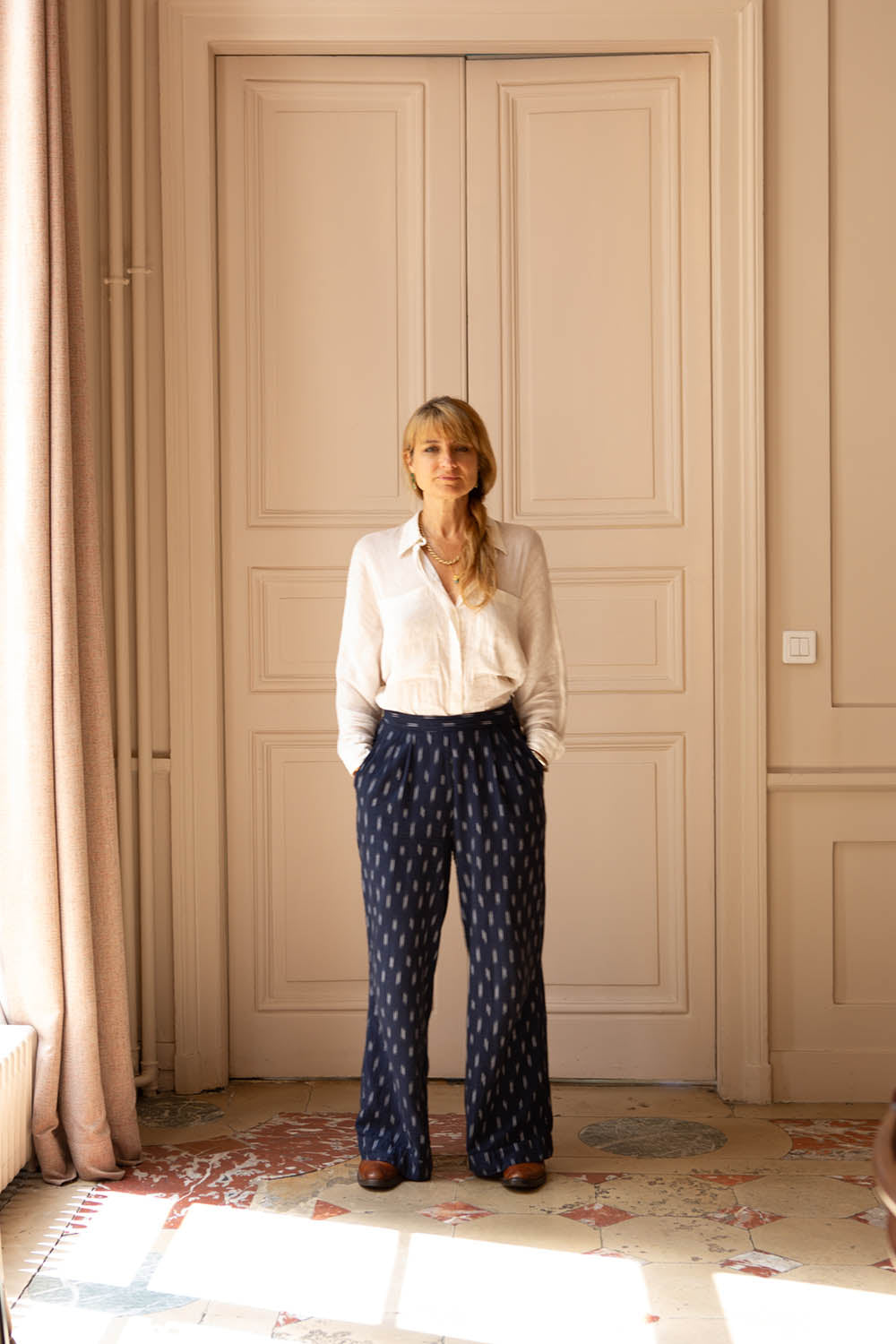 BOMBAY TROUSERS | Handwoven Navy Ikat
