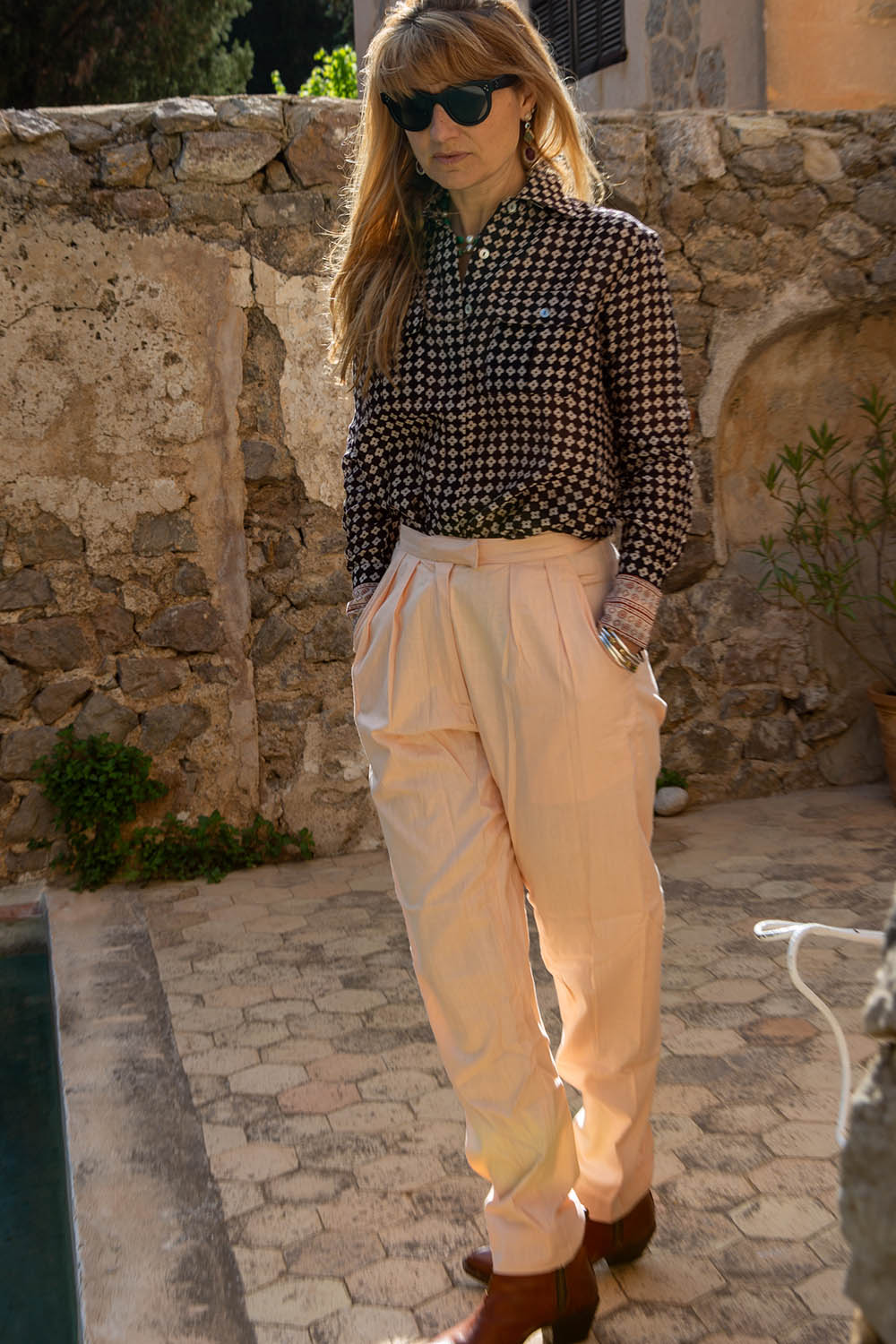 PARIS TROUSERS | Handwoven Dusty Rose Cotton Khadi