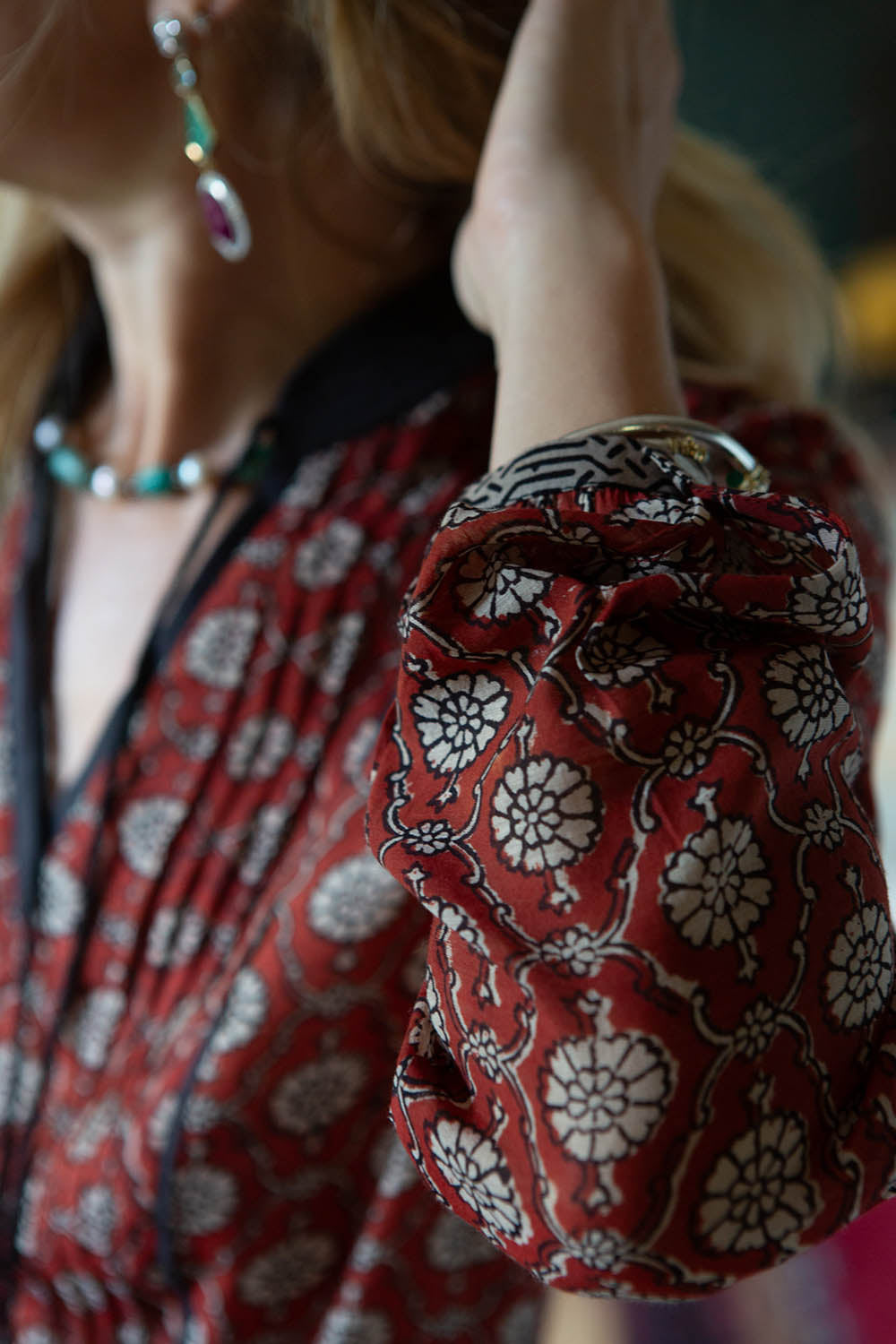 SAMARKAND DRESS | Handwoven Silk Cotton Natural Dye Block Print