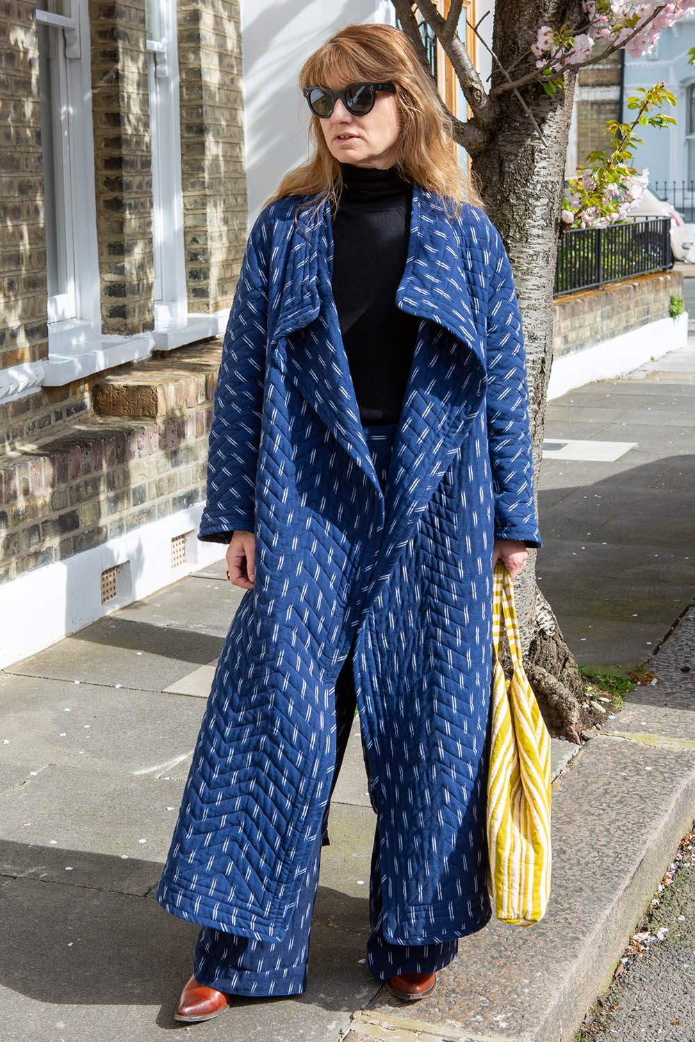 STIGES TOTE BAG | Mustard Stripe Block Print