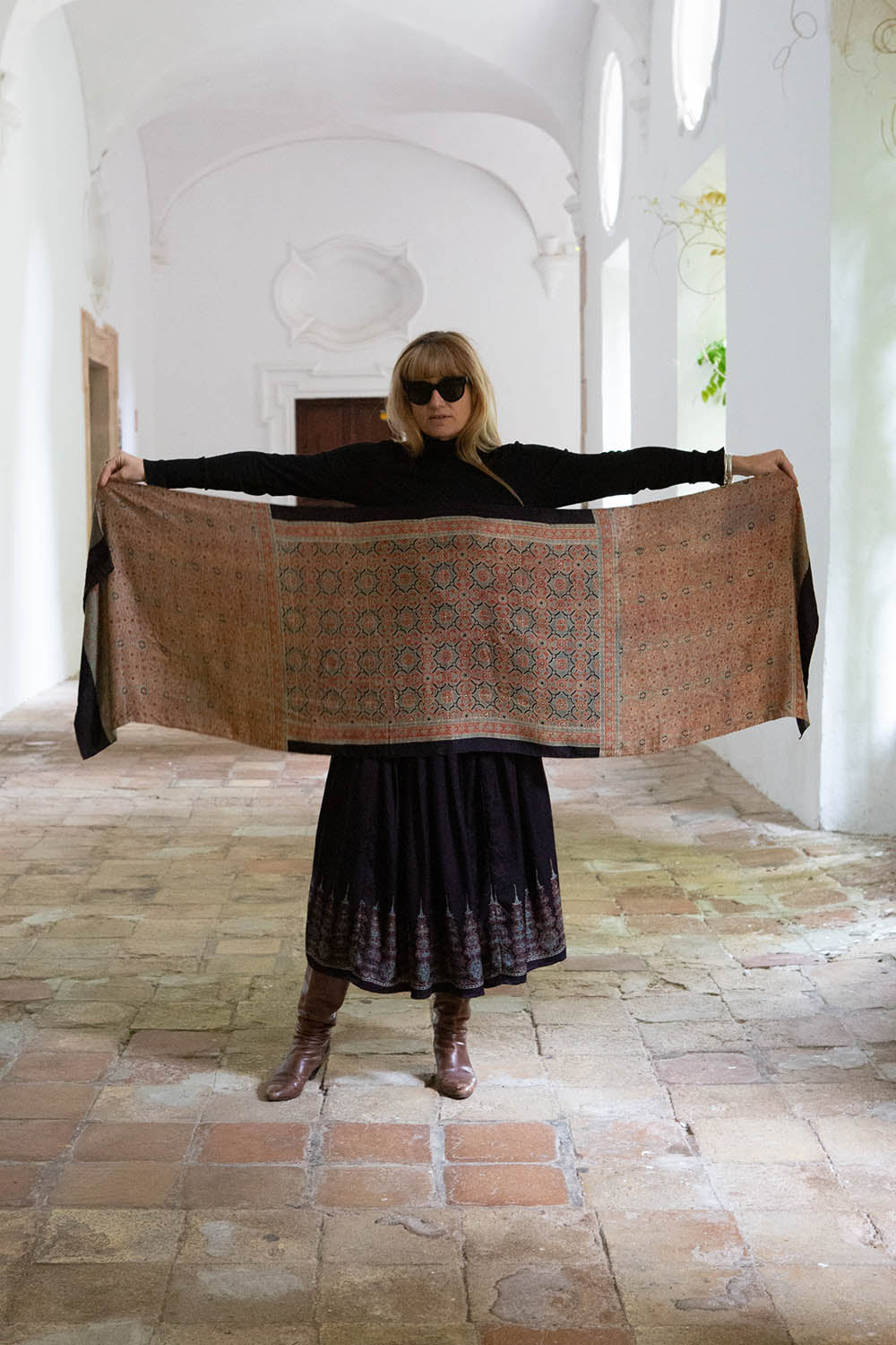 STOLE 02 | Natural Dye Block Printed Fine Silk