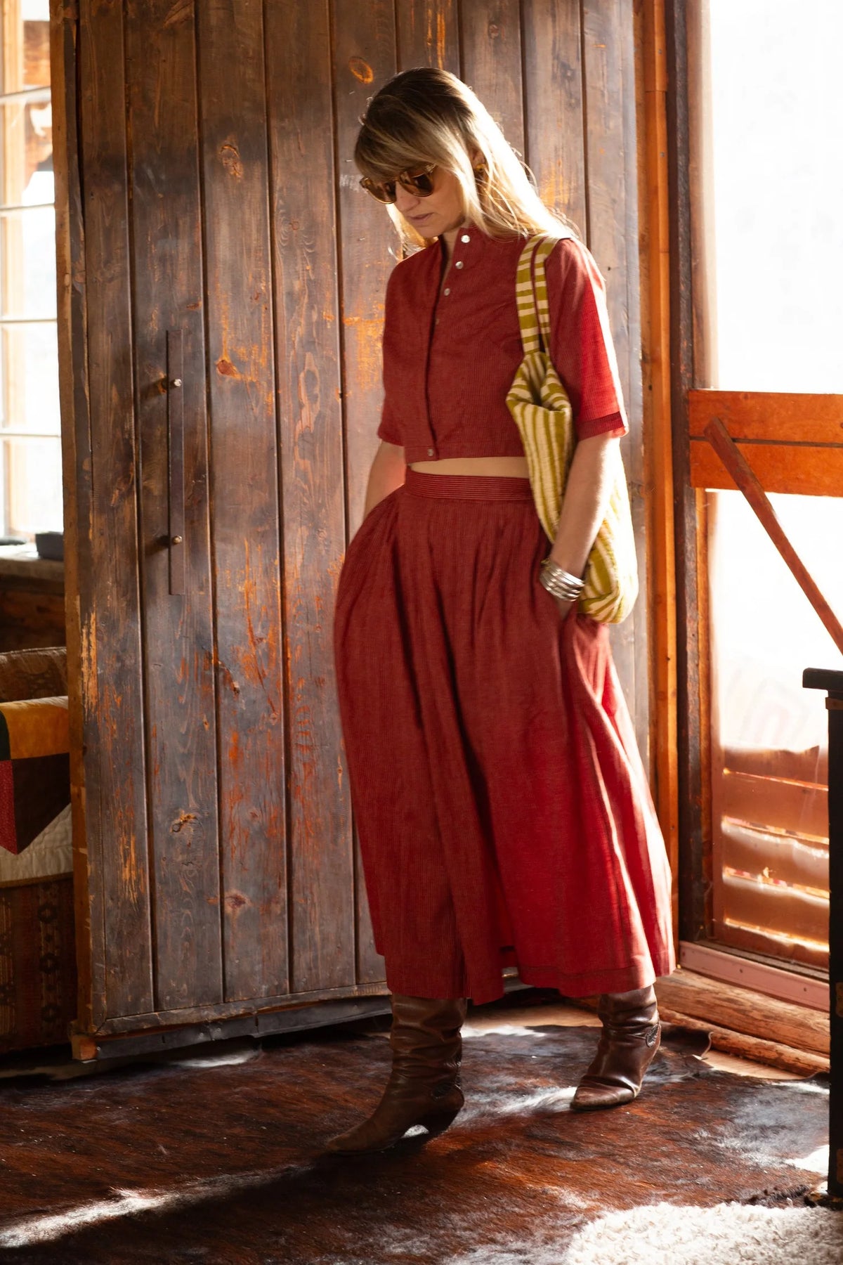 Skirts & Dresses - Calcutta - Calcutta Red-Brick Pinstripe