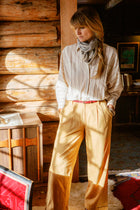 PANTALON LUCCA | Coton tissé à la main, couleur caramel au beurre