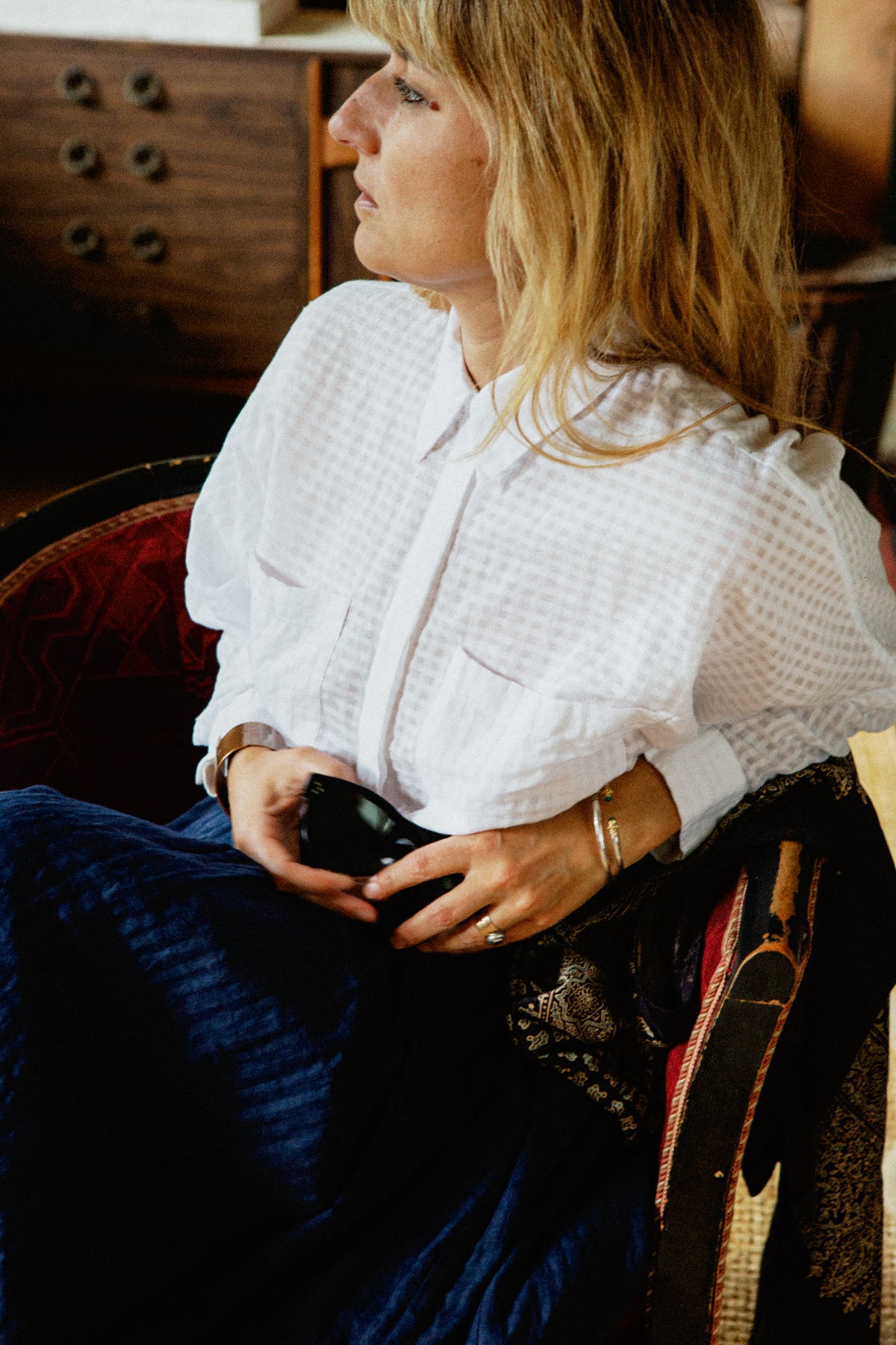 CAMICIA AMMAN | A scacchiera naturale tessuta a mano