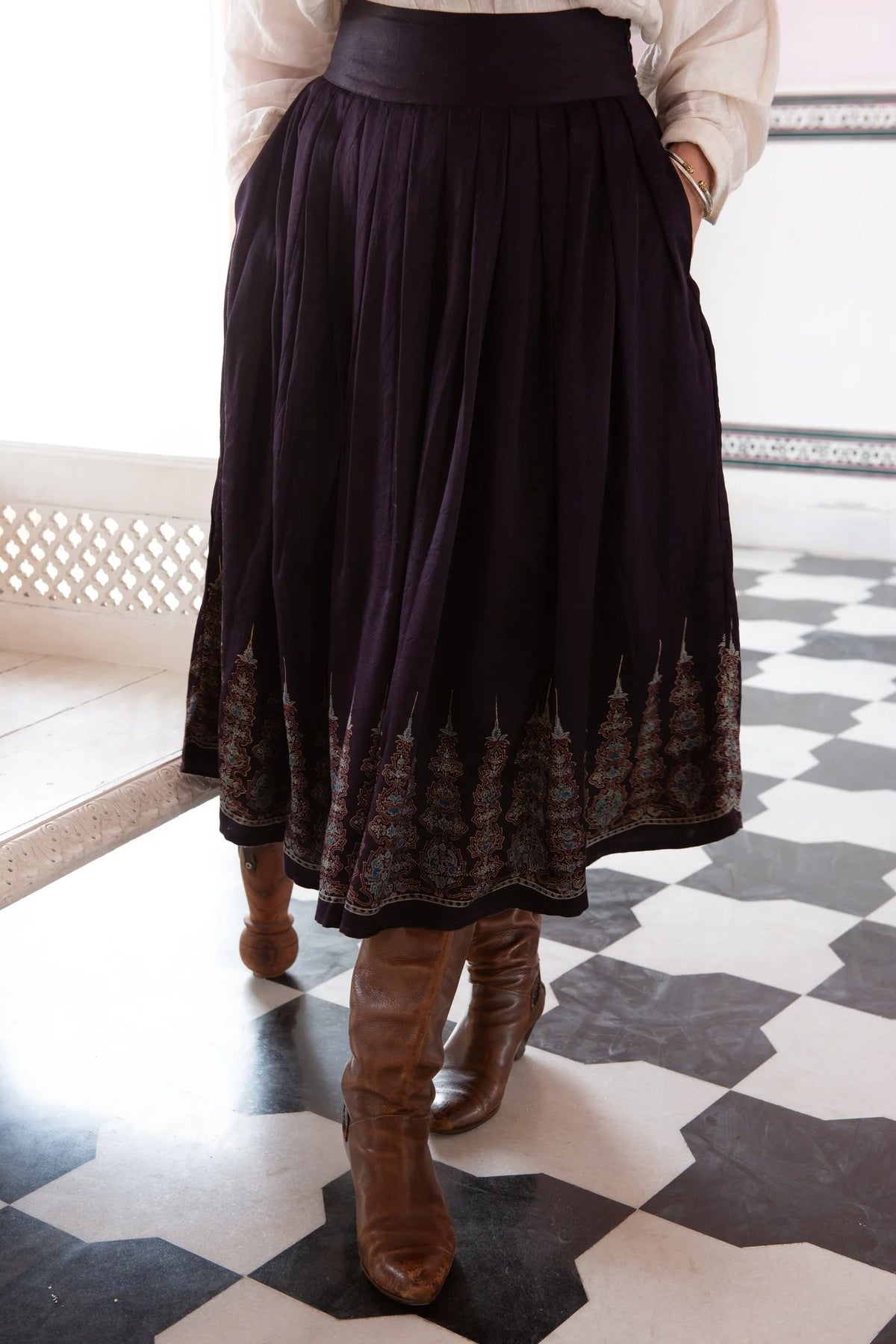 Skirts & Dresses - Palma - Palma Black Ajrakh