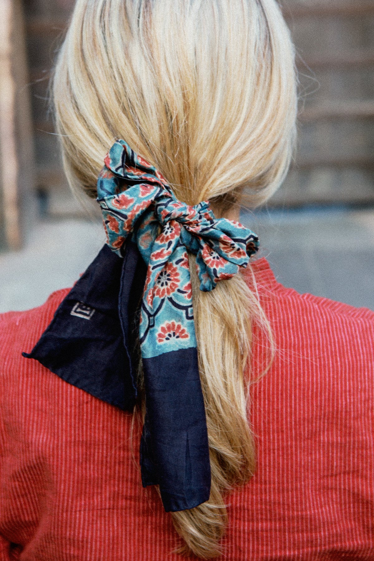 Rich Ribbon, block-printed fine silk in natural dye