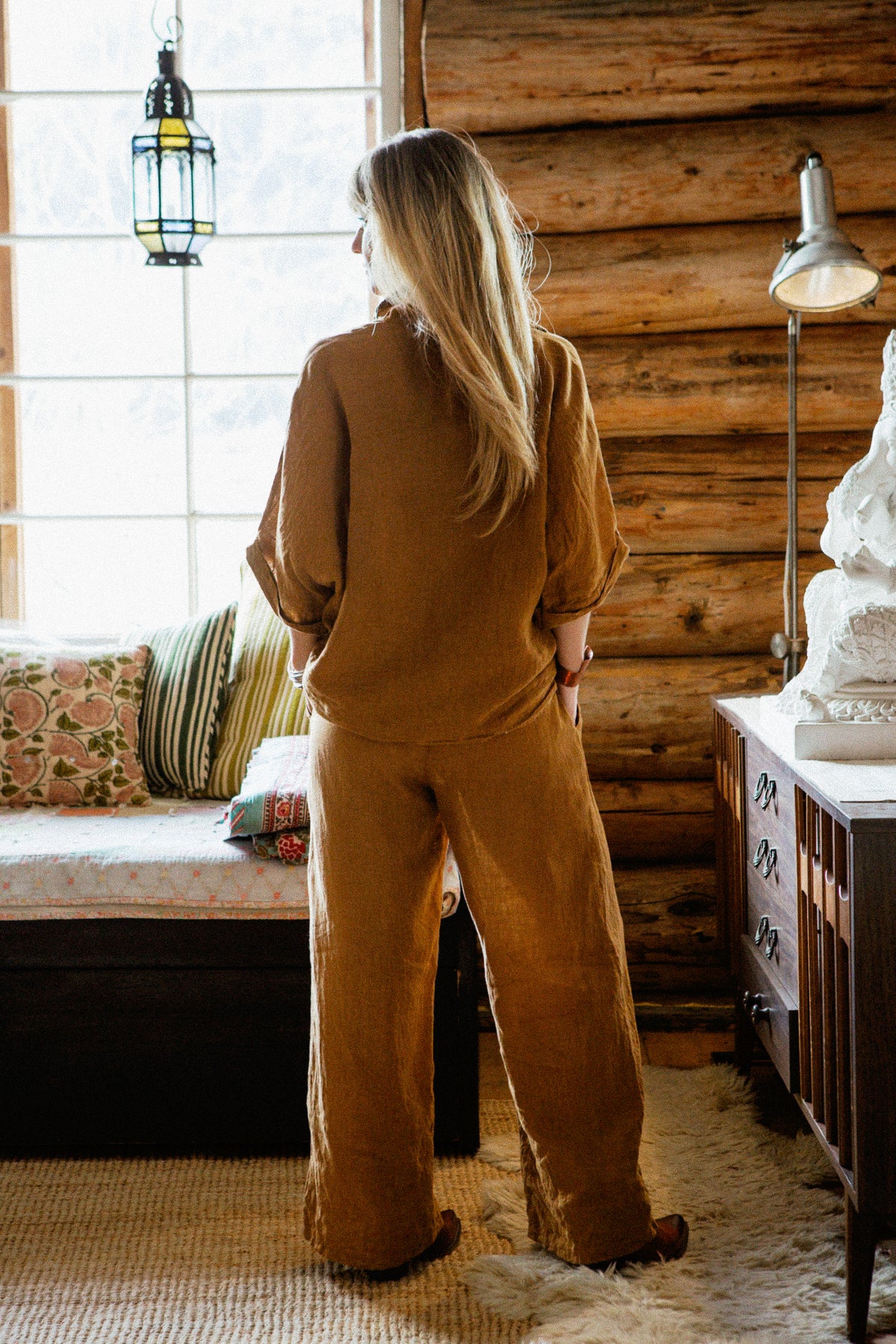 CEDAR PANTS | Handwoven Caramel Linen