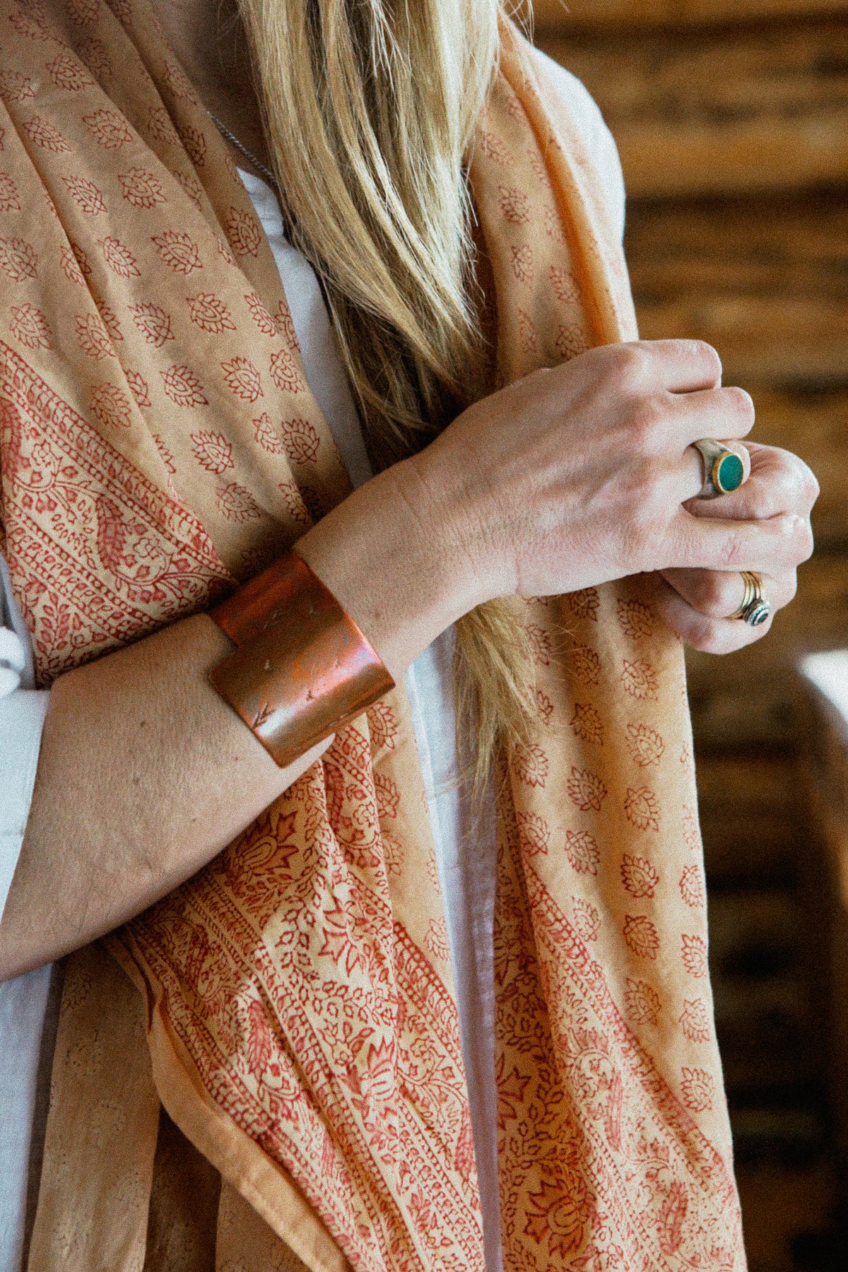 JAIPUR SARONG | Blockprint Altrosa Brombeere