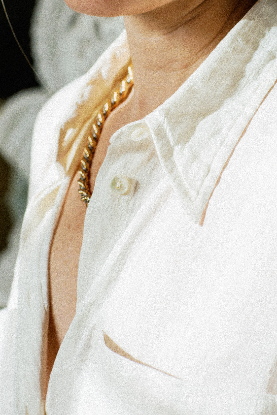 CHEMISE AMMAN | Soie filée à la main & Lin
