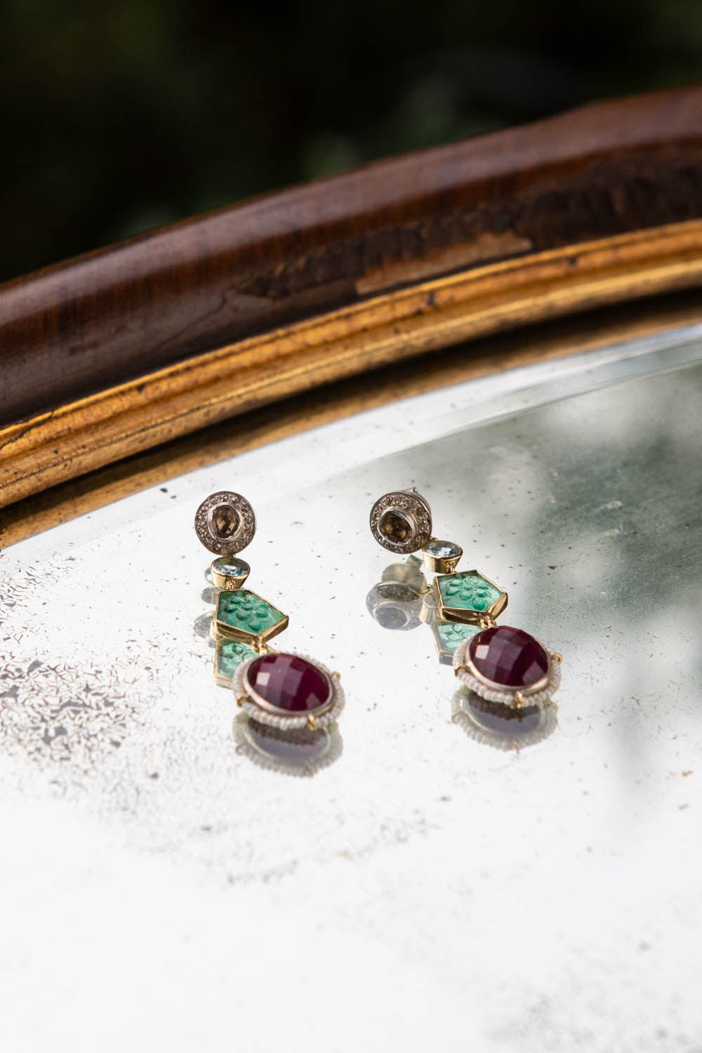 HÄNGEOHRRINGE | Diamant, Aquamarin, Smaragd, Rubin & Perle