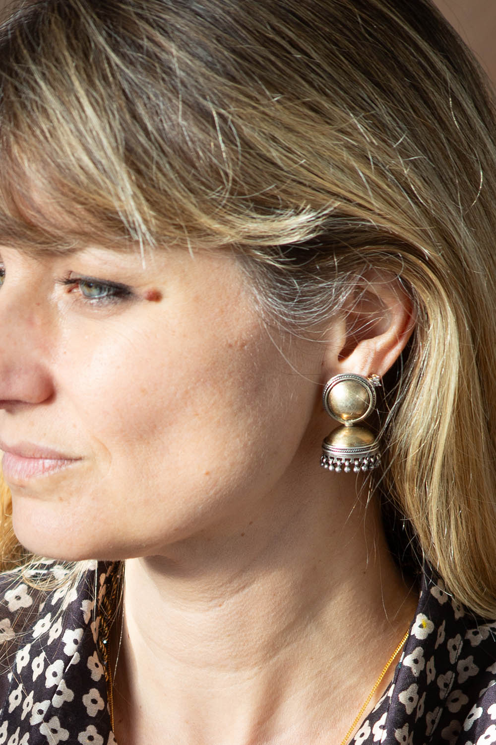 PENDIENTES JHUMKA | Plata y Oro