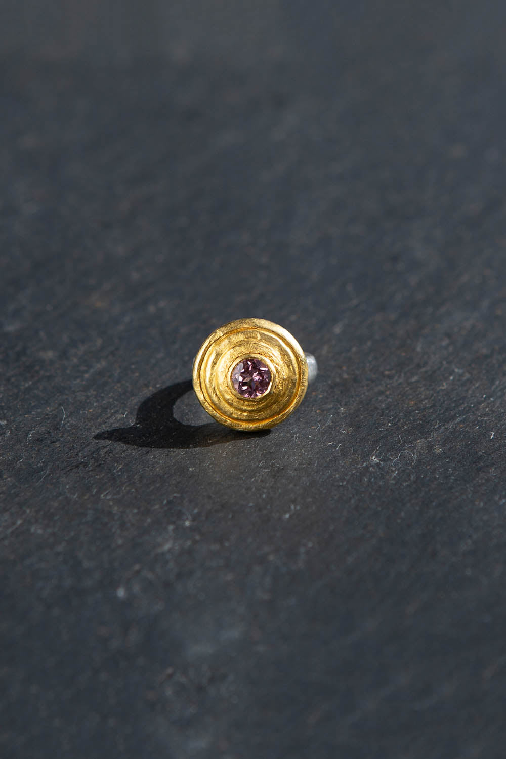 STEP RING | Pink Tourmaline, Silver & 23K Gold